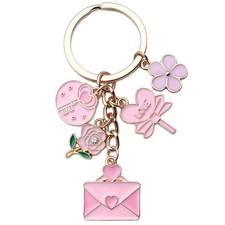 Daily Use Pink Blossoms Keychain Multiple Color Options Unique Design Keychain