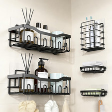 5 Pack Shower Caddy, Adhesive Wall Mounted Organizer, Rustproof Bathroom Rack