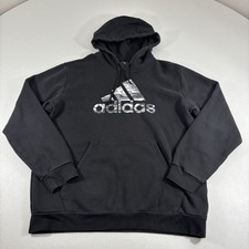 Adidas Arctic Camo Graphic Hoodie Black Men's Sz L Hooded Sweatshirt 3 Stripes