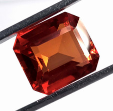 Natural Rare Orange Sapphire 21.85 Ct Emerald Cut Certified Loose Gemstone 6AGI