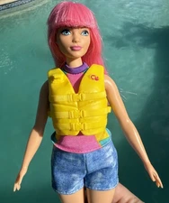 Curvy Barbie It Takes Two Daisy Doll with Pink Hair Bangs Yellow Life Jacket FF