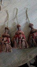 Antique Early 20th Century Tassels Victorian Wine Gold Beads Baroque 5"  Lot 1