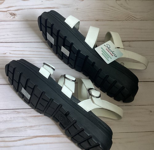 Skechers Jammers Lite Poppin' 2.0 Women's White Strappy Chunky Sandals Size 11 - Picture 8 of 12