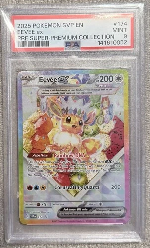 PSA 9 Eevee EX #174 Pokémon Prismatic Evolutions Black Star Promo 2025