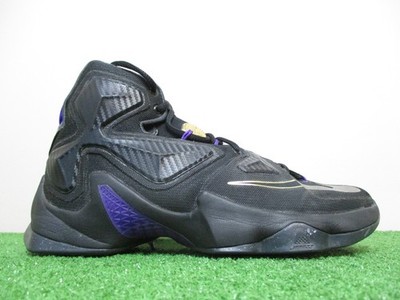Nike LeBron 13 Shoes Mens 8.5 Medium D Black Purple Gold Sneakers
