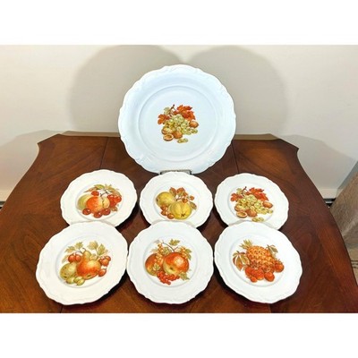 Winterling Bavaria Dessert Server Set- Platter & Plates Set / Fruit & Nut Motif 