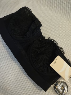 NWT Lively Bra 32DD Black Lace Strapless Removable Straps Underwire 
