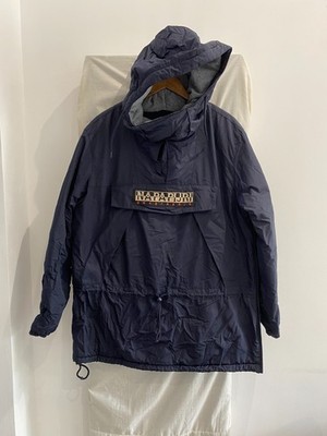 NAPAPIJRI NORTHFARER Navy Fleece Lined Hooded Side Zip Windbreaker Jacket Size S