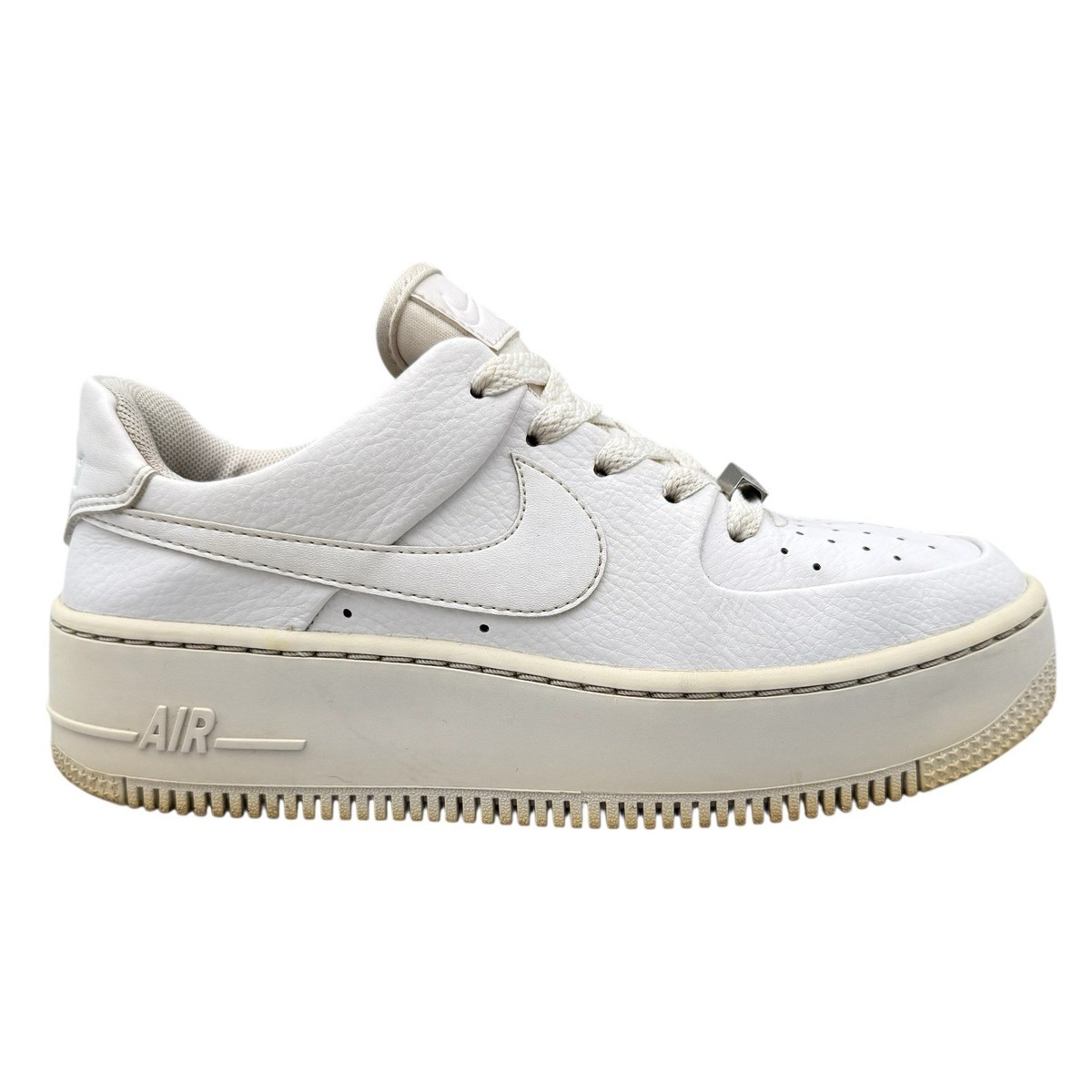 Nike Air Force Platform Sage Low Womens Sz Triple White