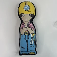 Vintage BELL TELEPHONE SYSTEM Lineman Stuffed YORKIE DOLL 1980 Toy 15” Plush