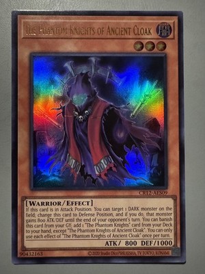 YUGIOH THE PHANTOM KNIGHTS OF ANCIENT CLOAK ASIA ENGLISH CR12-AES09 ULTRA RARE