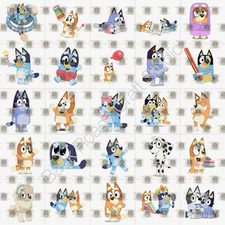 Bluey Waterslide Decals Finger Nail, Instructions Bonus  (set of 50) KS