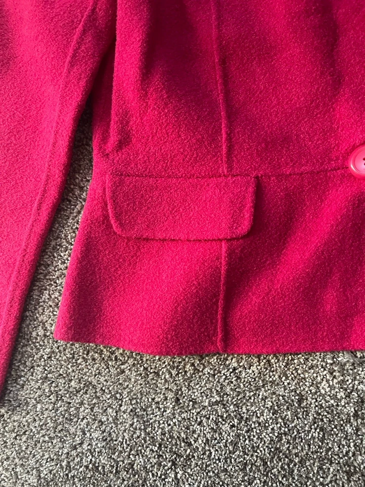 Chaqueta Abrigo Dana Buchman Rosa Lana Sólida Mujer Guisante Talla Pequeña 10 Foto 3 de 4