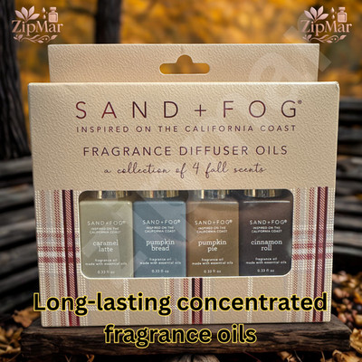 Sand + Fog Fall Fragrance Diffuser Oils Gift Set 4 Pack 0.33floz Caramel Pumpkin