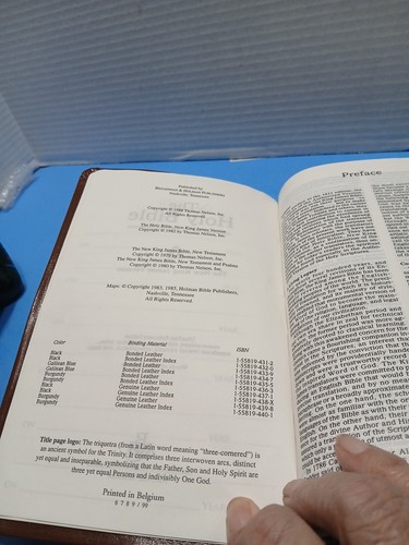Holy Bible KJV Ultra Thin Reference Ed. Broadman & Holman 1988 Genuine Leather - Picture 9 of 12