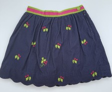Lilly Pulitzer Holiday Skirt Holly Embroidered Girls Sz 6 Navy Blue Scalloped
