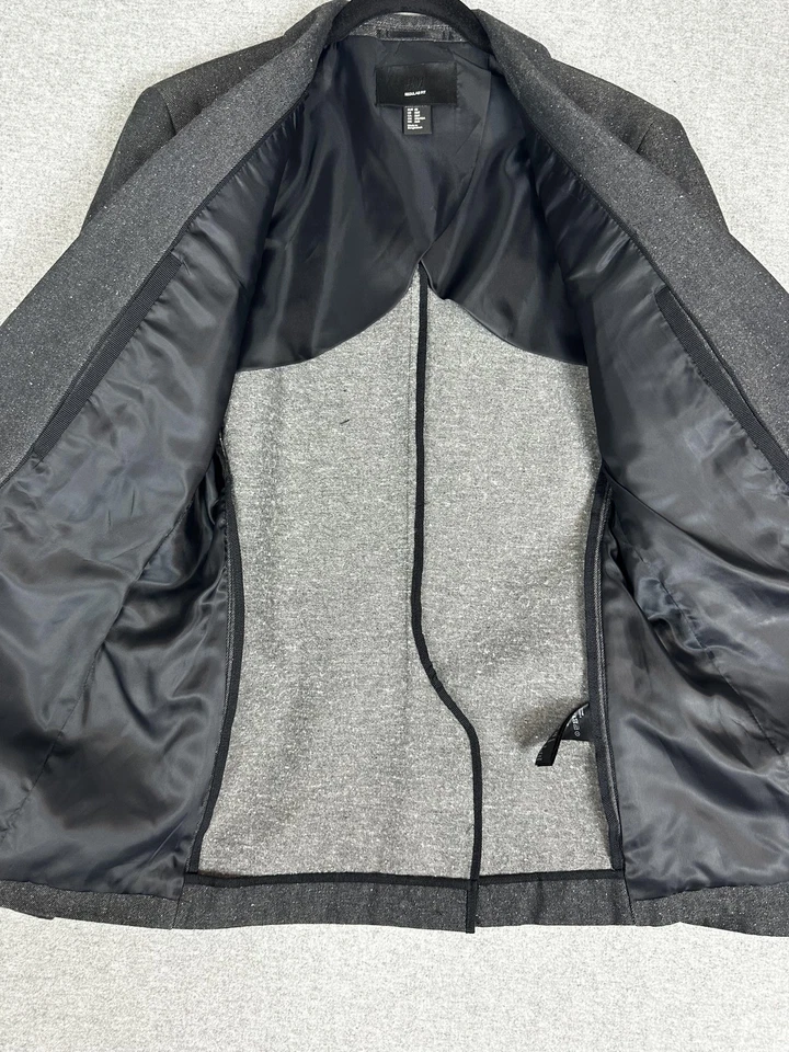 Blazer H&M 36R Gris Ajuste Regular Parche en el Codo Dos Botones Abrigo Deportivo Sin Estructura Foto 2 de 4