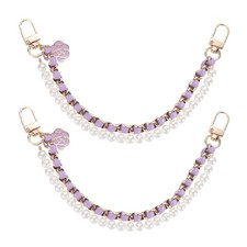 10.23IN Pearl Purse Double Chain 2PCS Purse Chain Extender Purple