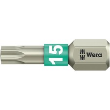 Image of Wera 05071033001 Torsion Stainless Steel Bit For Torx Screws TX15 x 25mm