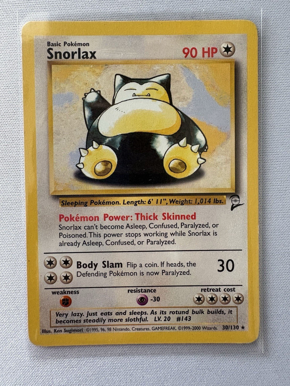 Pokémon TCG Snorlax 30/130 Base Set 2 Regular Card LP