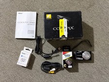 Nikon Coolpix S560 Black Battery, Charger, SD Card, Cables Box