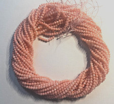 ONE STRAND 3 MM 15.5" GENUINE FACETED PINK COLOR CORAL BEADS BELOW WHOLESALE