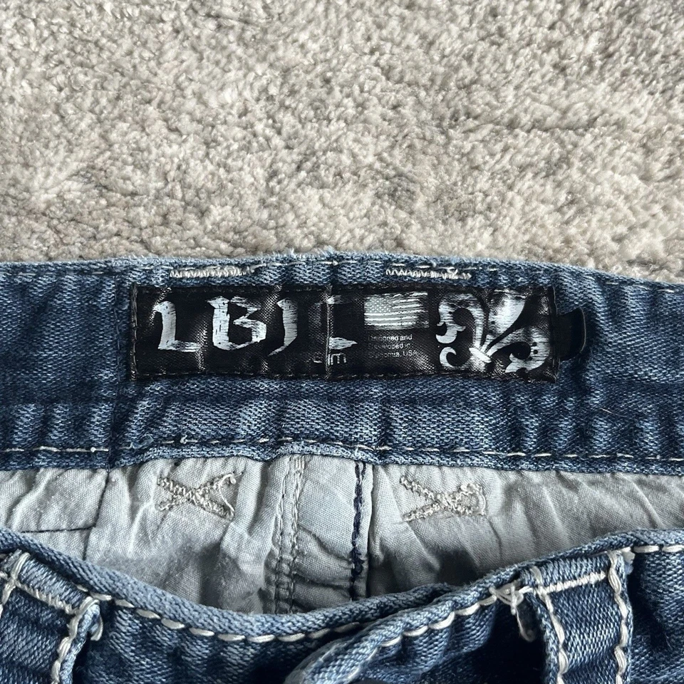 Jeans Laguna Beach Jean Co para Hombres 30x34 Puntada Gruesa Azul Envejecido EE. UU. LBJC Usados Foto 2 de 4