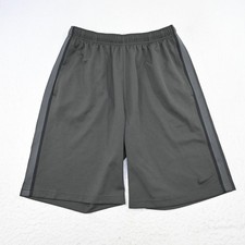 Nike Gym Shorts Gray Dri Fit Performance W/ Pockets Mens Size Medium 10"