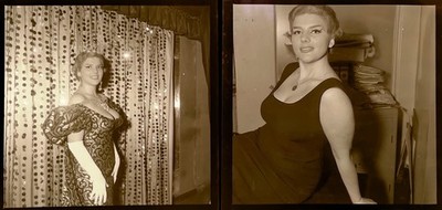 SEHR VOLLBUSIGE GEWAGTE BURLESQUE STRIPPERIN ''VOLCANOE'' CASINO DE PARIS 5 NEGATIVE 50er