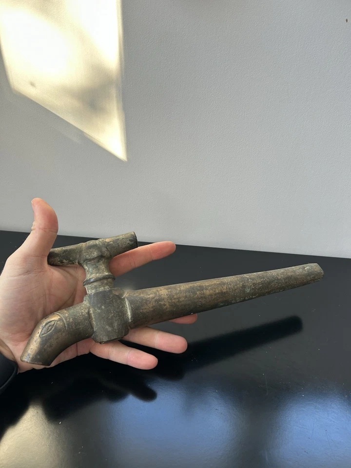 ROBINET DE TONNEAU ANCIEN ROBINET A CUVE OU BARIL XIXeme? XVIIIeme? TÊTE DAUPHIN - Photo 2/4