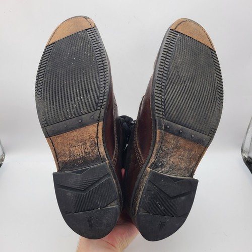 Frye 87973 Brayden Braun Glattleder Knöchel Schnürschuhe Herren Stiefel Schuhe Größe 9,5 D - Bild 7 von 9