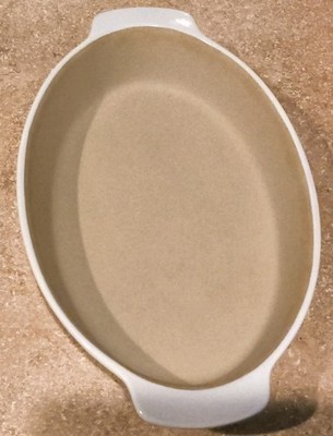 Pampered Chef Stoneware Large Oval Baker 12''x 8''x 2.5  Casserole Vanilla EUC