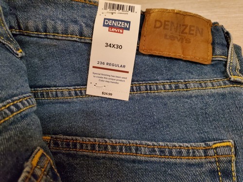 Denizen Levi's Mens - 236 Straight Regular Fit Stretch Denim Jeans 34 x 30 / NEW - Picture 8 of 8
