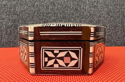 Caja de Madera 100% Hecha a Mano Arabisco Diseño de Trabajo para Joyería Coleccionada Clásica De Colección - Imagen 5 de 9