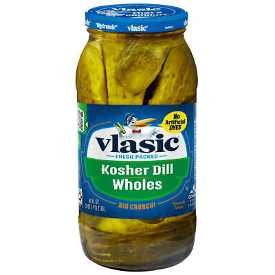 80 fl oz Jar Vlasic Wholes Original Dill Pickles, Kosher Dill Pickles