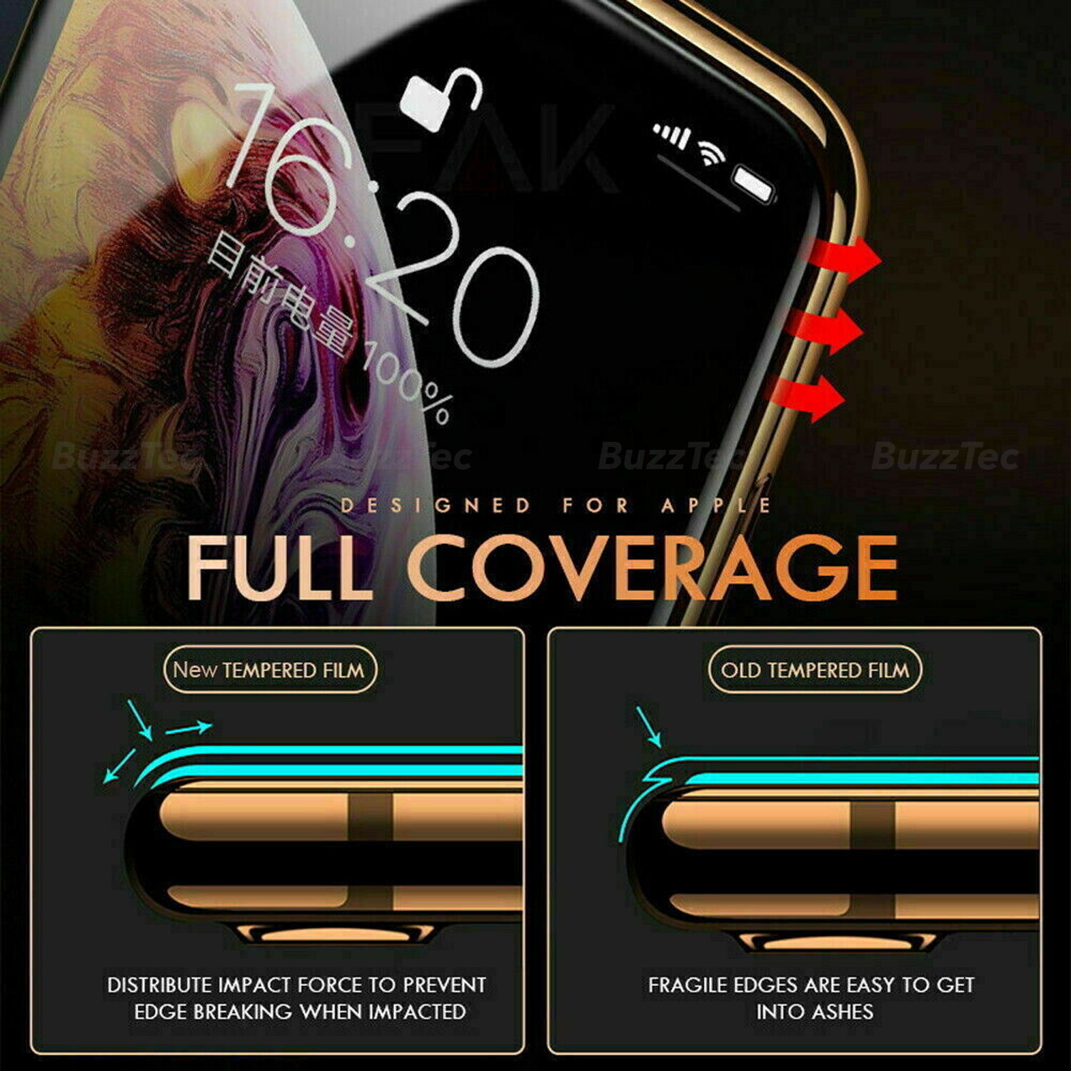 Full Cover Screen Protector For iPhone XR 11 12 13 14 15 Pro MAX Tempered Glass - Picture 2 of 9