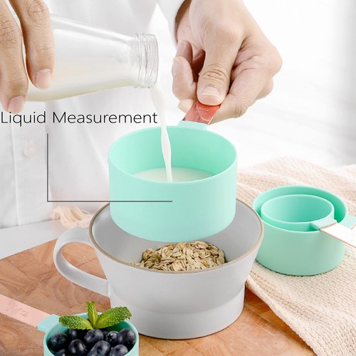 Juego de 8 tazas y cucharas medidoras de acero inoxidable para cocinar - Picture 3 of 7