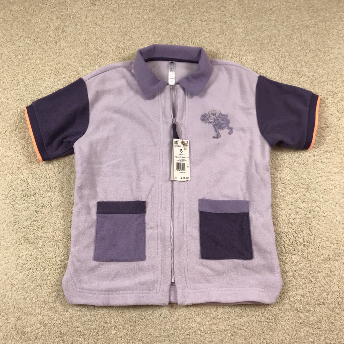Adidas Womens Small Hoop York City Shooting Shirt Purple New