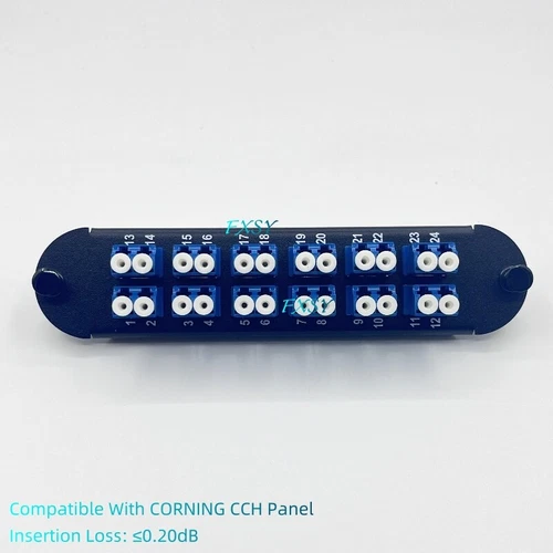 24F Fiber Optical Adapter Panel 12 LC Duplex SM Compatible CORNING CCH-CP24-A9