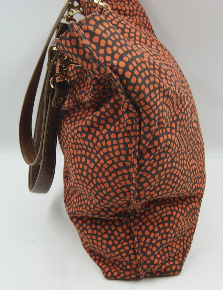 Bolsa tote feminina J. MCLaughlin laranja preta bolsos internos bolsa de ombro magnética - Imagem 4 de 4