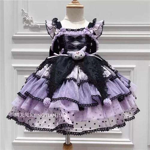 Cute Kuromi Girl Princess Dress Costume Halloween Cosplay Lace Kids Kawaii Dress - Picture 5 of 7