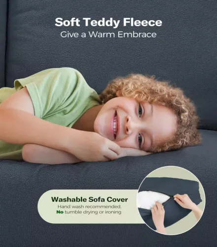 51" Teddy Velvet Sofa Zweisitzer Wohnzimmersofa Wohnzimmermöbel Doppelsofa DE - Bild 5 von 49