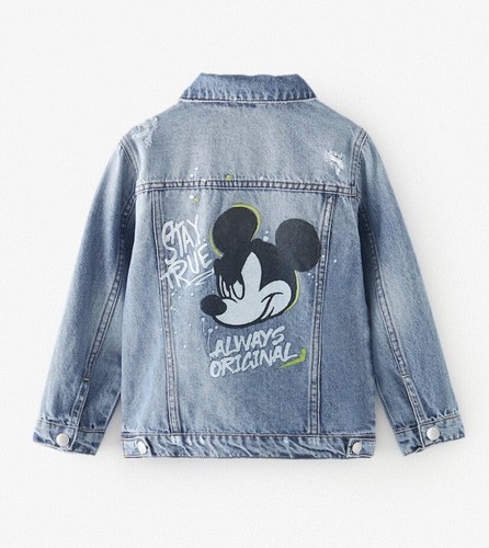 ZARA ©DISNEY Mickey Mouse Blue Denim Jacket 11 - 12 years ( 59.8 Inches ) - Picture 2 of 3