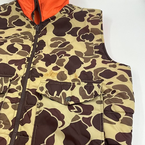 Vintage Winchester Vest - Reversible Hunting Camouflage Frogskin Orange - Large - Picture 12 of 17