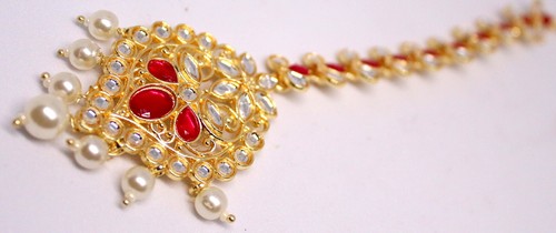 Maang Tikka Head Piece New Kundan GoldPlated Hair Jewelry for Women partywear T1 - Picture 4 of 5