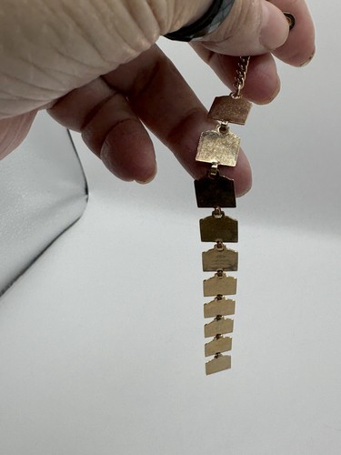Tiny Gold Tone Tiles W/ 10 Commandments Dangling Bible BookMark See Pics - Picture 5 of 6