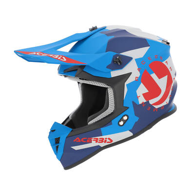 Motocross Helm ACERBIS Linear 22.06 Grafik Blau Rot Matt