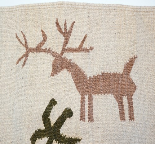 Hand Woven Wool Rug Pueblo Pictorial 40" x 24" Anasazi Petroglyph Figures AS IS - Picture 8 of 13