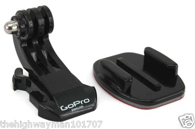 1 GENUINE GoPro Vertical Surface J-Hook Buckle Mount and flat sticky mount