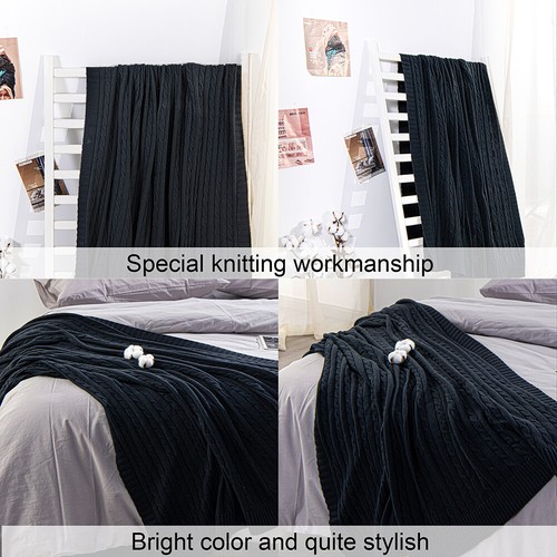 NTBAY 100% Cotton Blanket Weighted Warm Good Craftsmanship 14 Colors Throw Twin - Picture 30 of 108